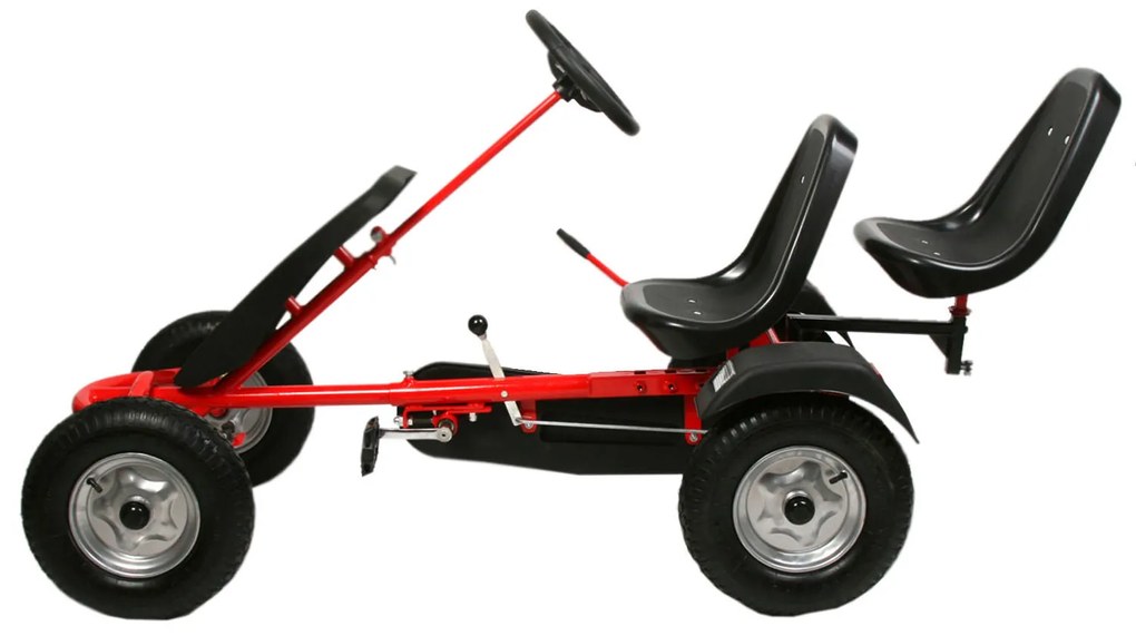 Kétszemélyes gokart autó, piros