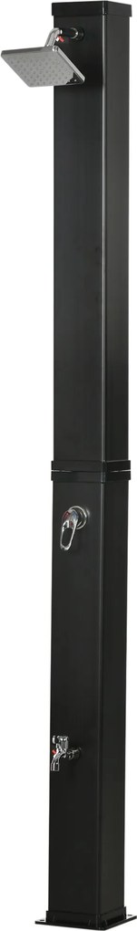 Outsunny Napelemes Zuhany 40 Literes Kerti Zuhany Vízcsappal, 60°C-ig, Kültéri Zuhany, Elektromos Csatlakozás Nélkül, Medences Zuhany, Kempingezéshez,