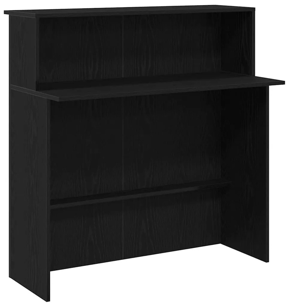 recepciós pult fekete 100x50x103,5 cm szerelt fa
