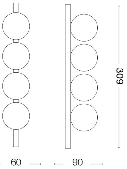 Ideal Lux - LED Mennyezeti lámpa PING PONG 4xLED/3W/230V CRI 90 réz