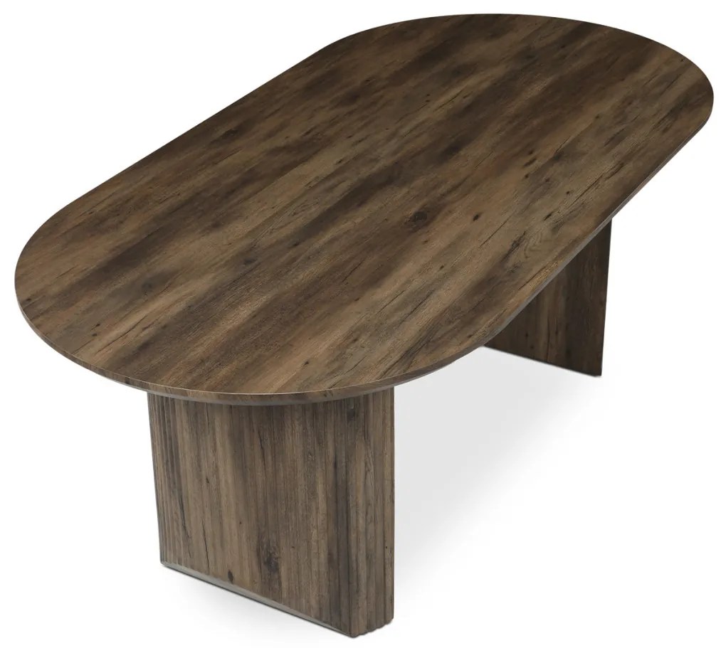 Masă de sufragerie, 200x100x77 cm, placă MDF, culoare 3D nuc