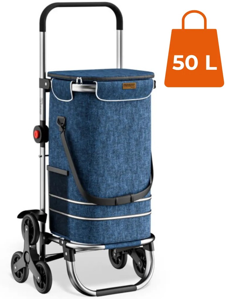 Monzana COMFORT bevásárlótáska lépcsőjáró kerekekkel, 50l, kék
