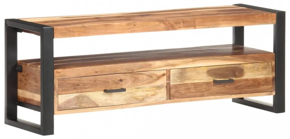 tömör fa TV-szekrény mézszínű felülettel 120 x 35 x 45 cm