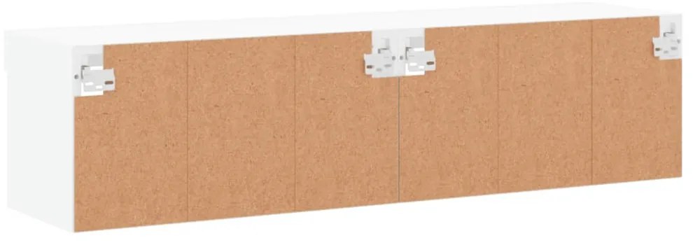 2 db fehér TV-szekrény LED-világítással 60 x 30 x 30 cm