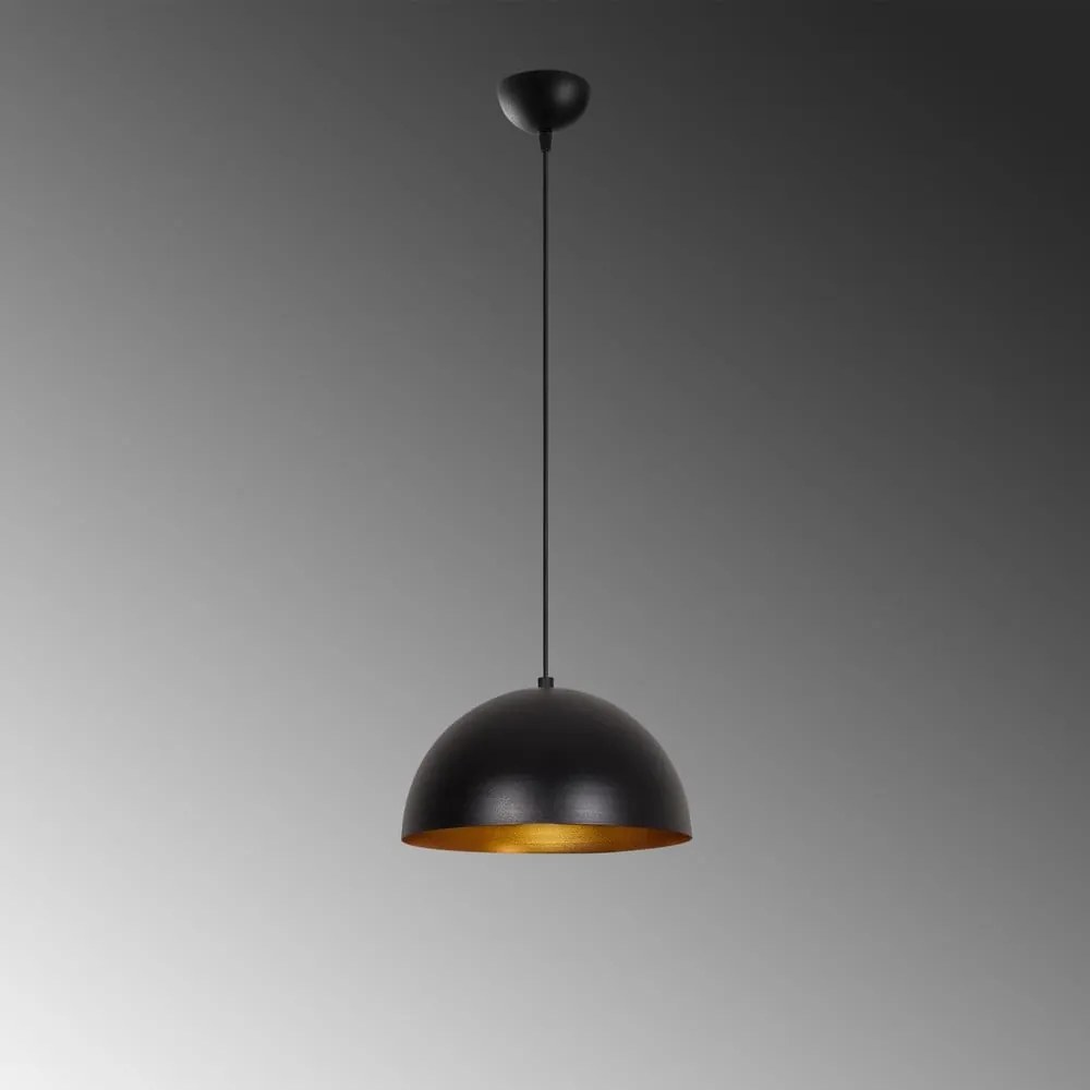 Fekete függőlámpa fém búrával ø 30 cm Coppa – Opviq lights