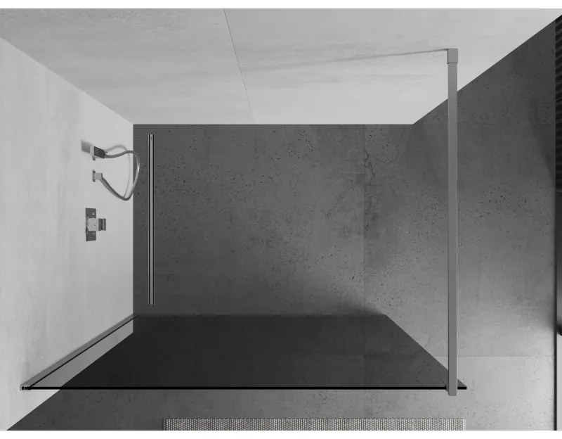 Mexen Kioto zuhanyparaván 120x200 cm 8 mm, króm profil, szürke üveg, 800-120-101-01-40