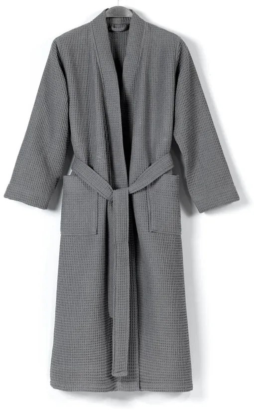Szürke pamut fürdőköpeny M Mia Waffle - Foutastic
