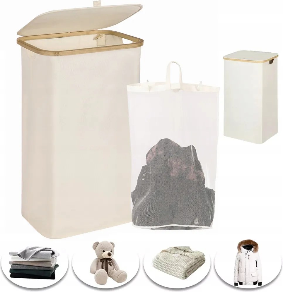 Szennyestartó Kosár Összecsukható Játék Fedéllel 63L