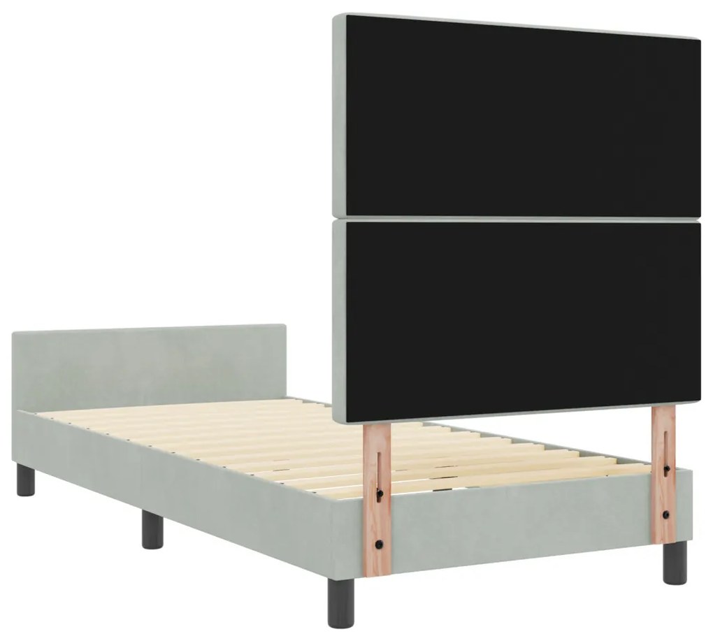Ágykeret Világosszürke 90x200 cm Plüss