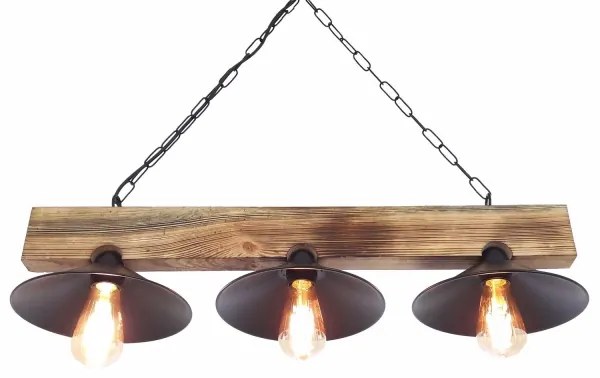 HEPSI kábeles függeszték 3xE27/40W/230V lucfenyő/dió