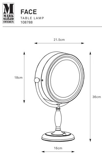 Markslöjd 108788 - Kozmetikai tükör FACE 1xE14/25W/230V