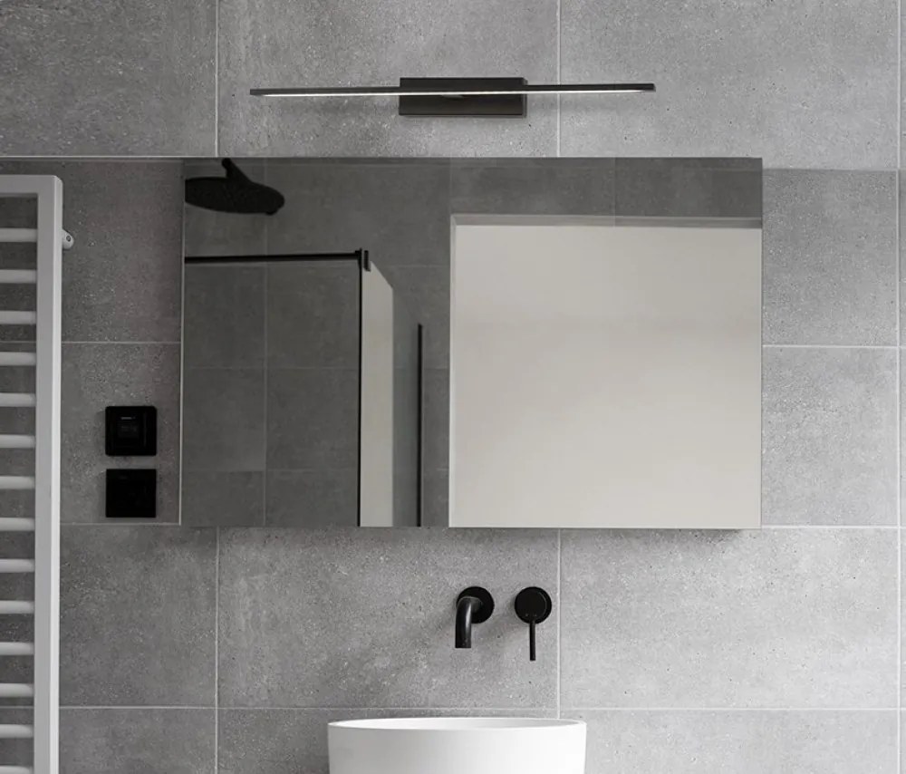 Fürdőszoba Tükörmegvilágító Lámpa Fekete MONDRIAN NOVA LUCE 9053202