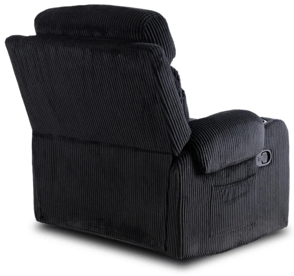 Fotel Rozkładany TORRES Czarny Sztruksowy