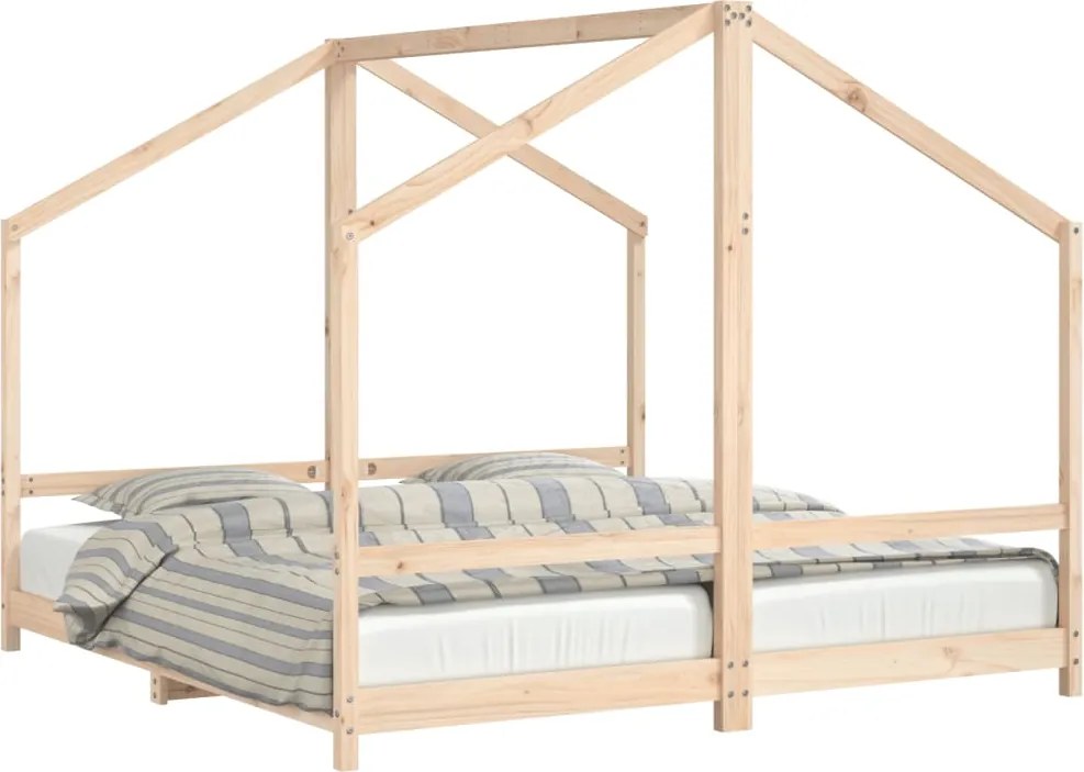 vidaXL tömör fenyőfa gyerekágykeret 2 x (90 x 190) cm