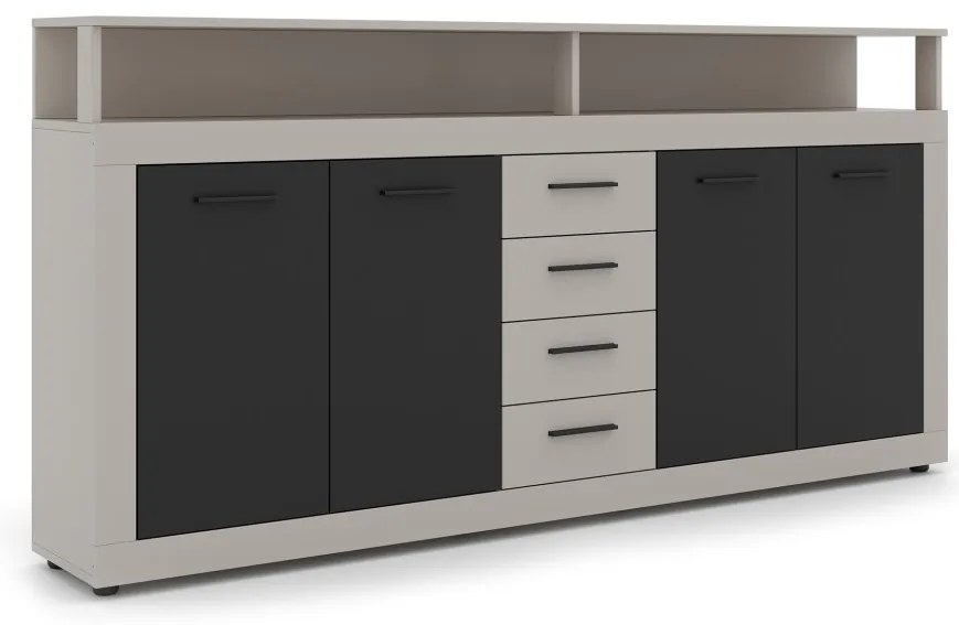 XXL/LUNA Komód Kasmír/Fekete Színben