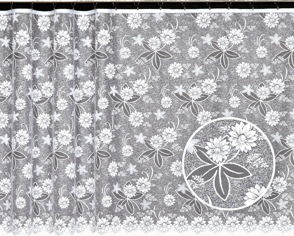 Mg Függöny jacquard 3737 Fehér 440x250 kész szalaggal