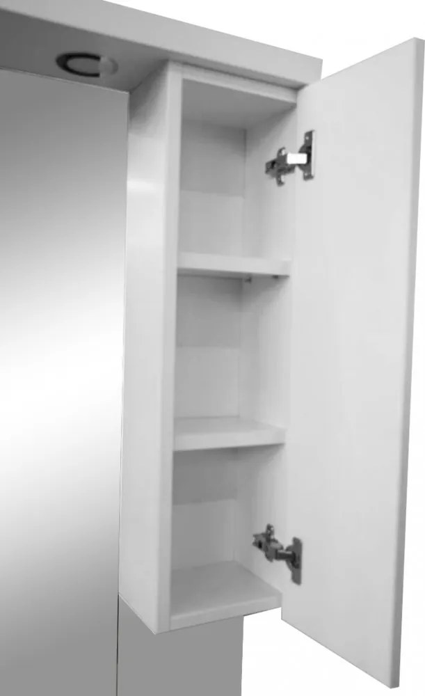 Nerva 105 cm-es tükrös felsőszekrény, Tükörfényes fehér színben