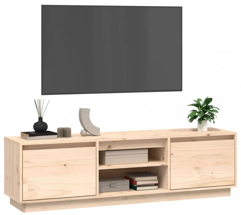 tömör fenyőfa TV-szekrény 140 x 35 x 40 cm
