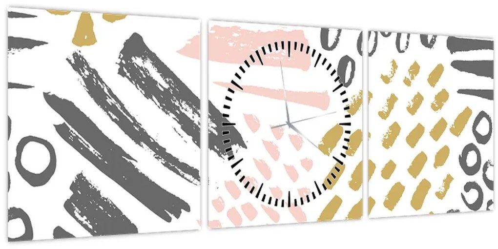 Kép - Absztrakt stroke-ok (órával) (90x30 cm)