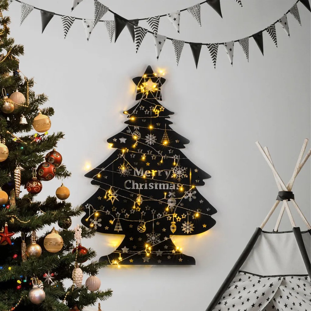 XMASBLACK fém karácsonyi fényfüzér, 70×100 cm