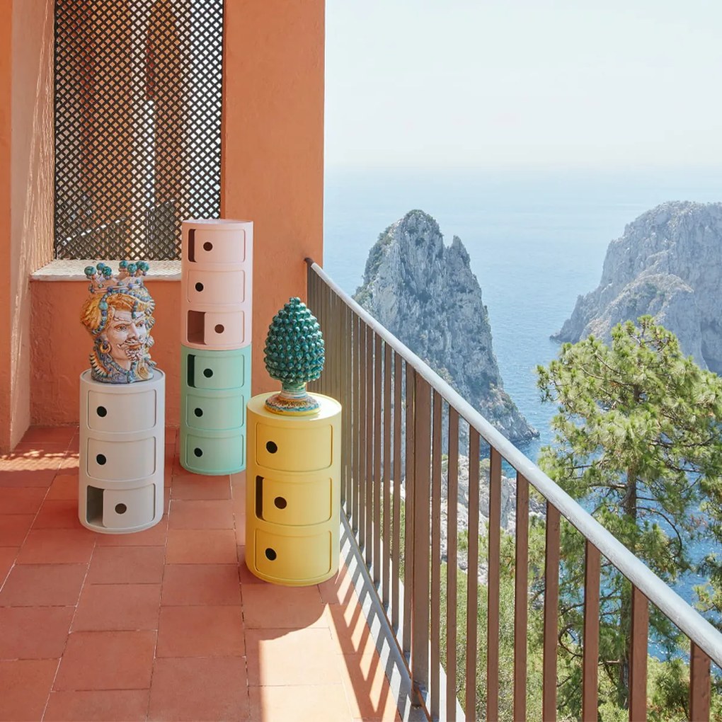 Stolek s úložným prostorem Componibili BIO 5970, 3 úložné díly, více barev - Kartell szín: borostyán