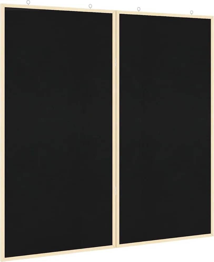 vidaXL Hirdetőtábla Fekete 80 x 80 x 1.4 cm Tömör fenyőfa