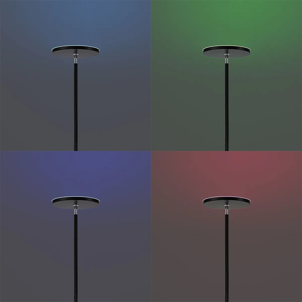 Modern állólámpa fekete, LED-del, dimmelhető RGB-vel és távirányítóval - Sjors