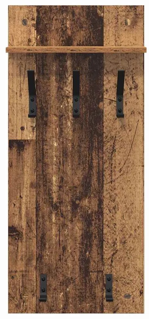 Fali Kabáthorog polcokkal Régi fa 90 x 40 x 10 cm Faanyag