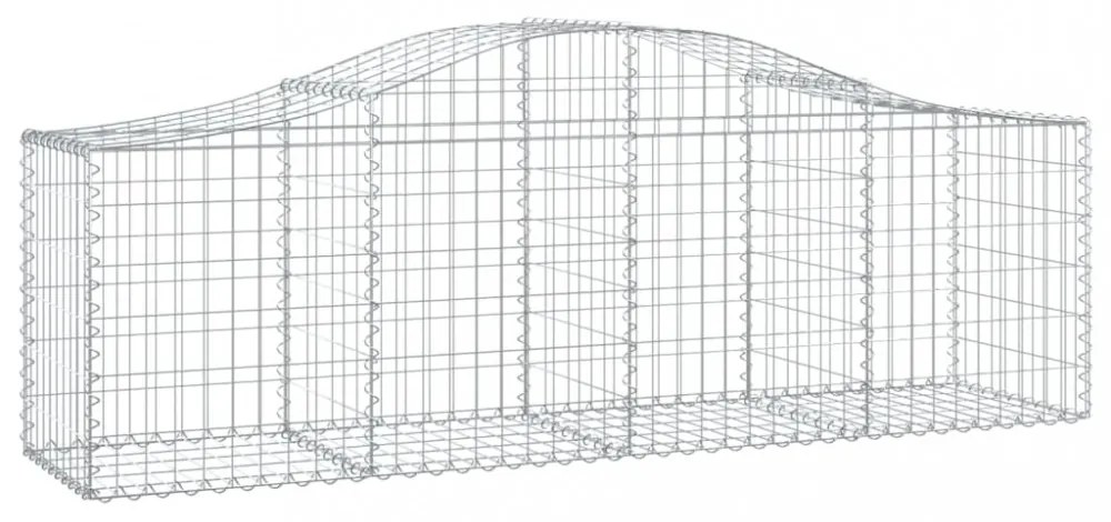 2 db íves horganyzott vas gabion kosár 200x50x60/80 cm