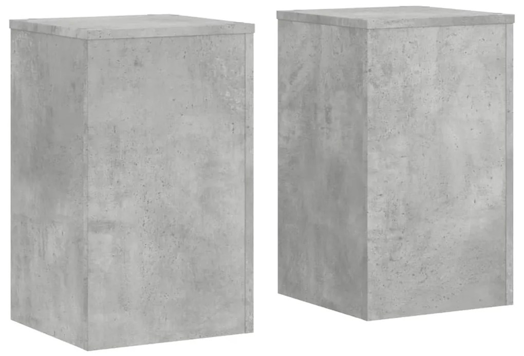 2 db betonszürke szerelt fa növénytartó állvány 30 x 30 x 50 cm