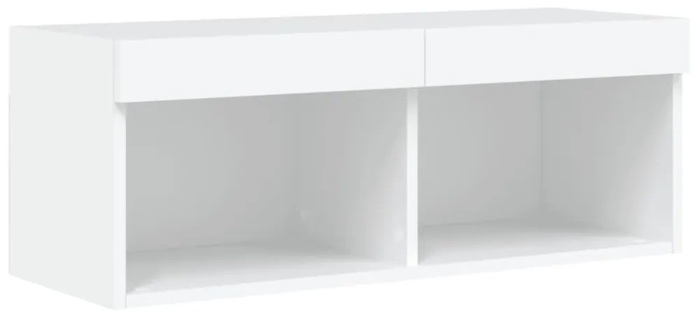 vidaXL 4 darab fehér szerelt fa fali TV-bútor LED-del