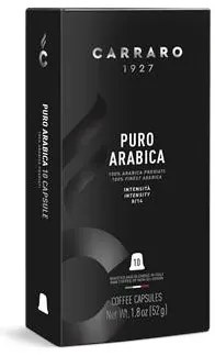 Kávékapszula, Nespresso® kompatibilis, 10 db, CARRARO Puro Arabica (KHK1094)
