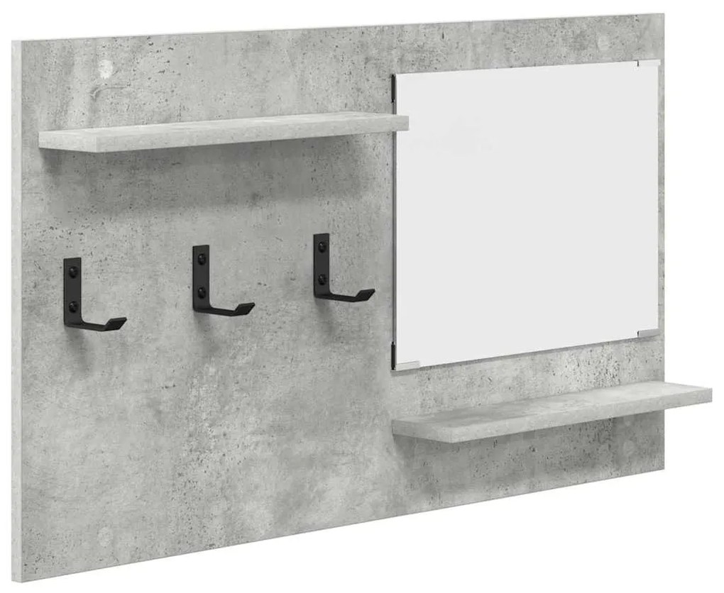 Fali Kabáthorog polcokkal Beton szürke 90 x 10 x 50 cm Faanyag
