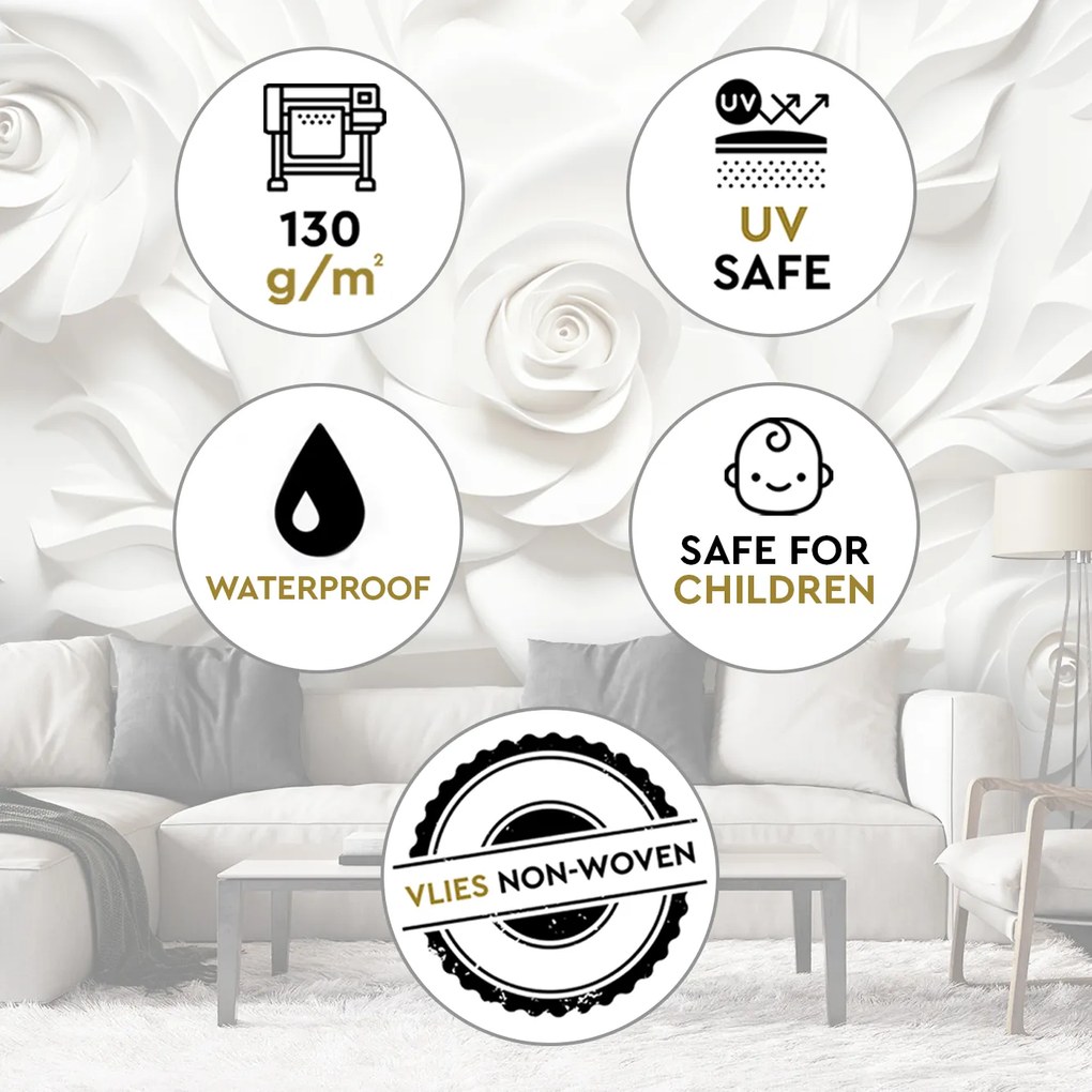 Gario Fotótapéta Fehér rózsák Anyag: Vlies, Méret: 250 x 175 cm