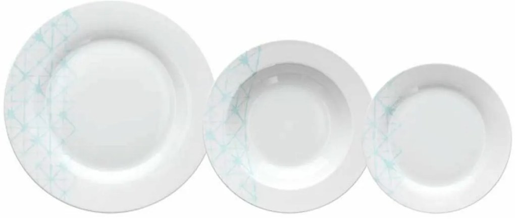 Tognana 18 darabos Étkészlet, Olimpia Web, porcelán, fehér/tengerkék