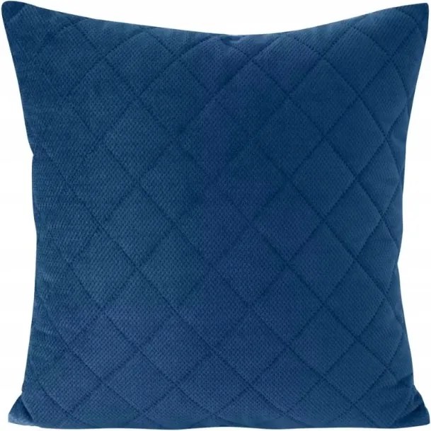 Dekoratív párnahuzat 40x40 Milo sötétkék velúr strukturált minta