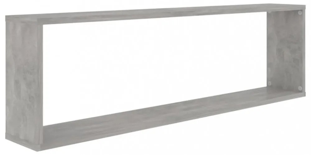 4 db betonszürke szerelt fa fali polc 100 x 15 x 30 cm