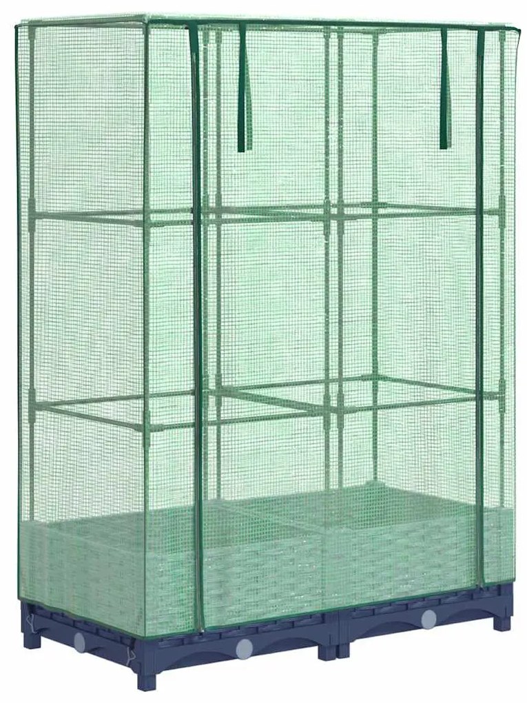 vidaXL rattan megjelenésű magaságyás melegháztakaróval 80x40x123 cm