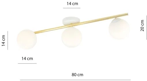 Mennyezeti lámpa SPLENDI 3xE14/10W/230V fehér/arany