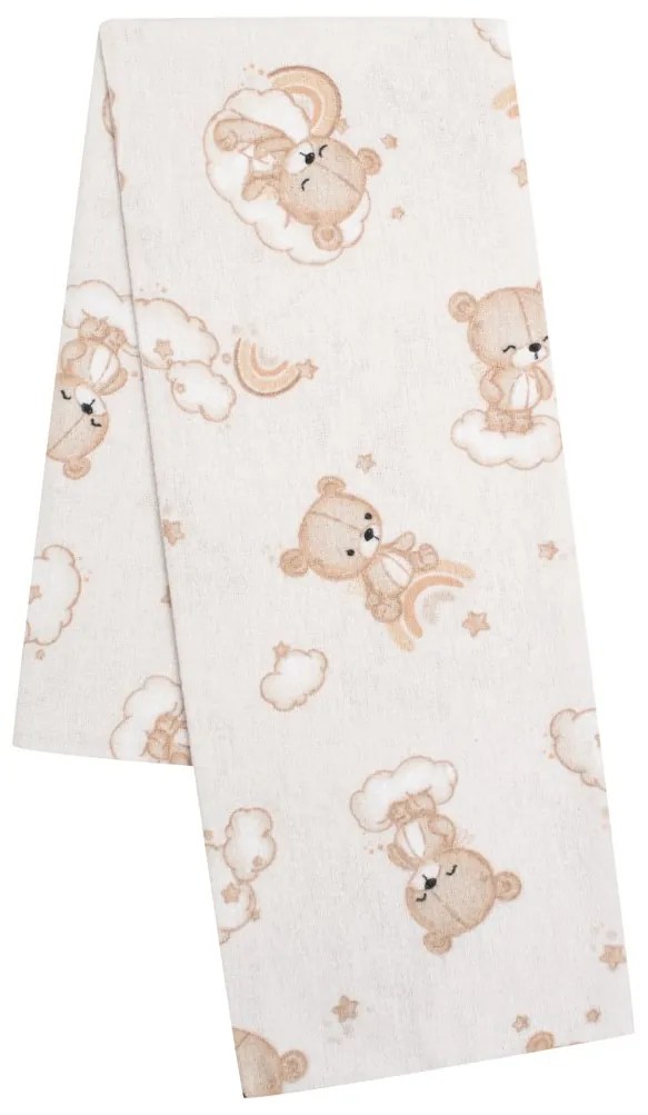 Flanel pelenka nyomtatott mintával New Baby maci bézs