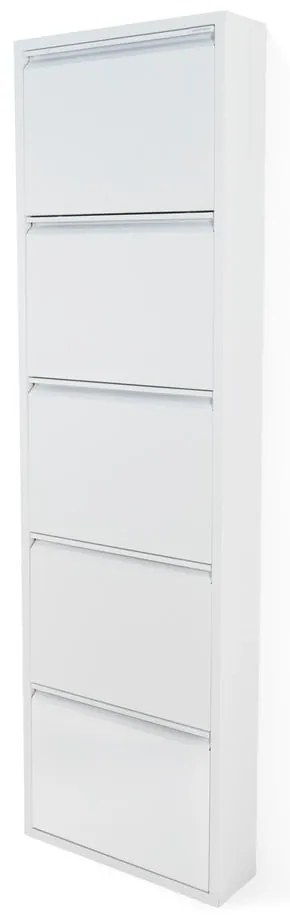 Fehér fém billenő ajtós cipőtartó 50x169x15 cm Billy – Spinder Design