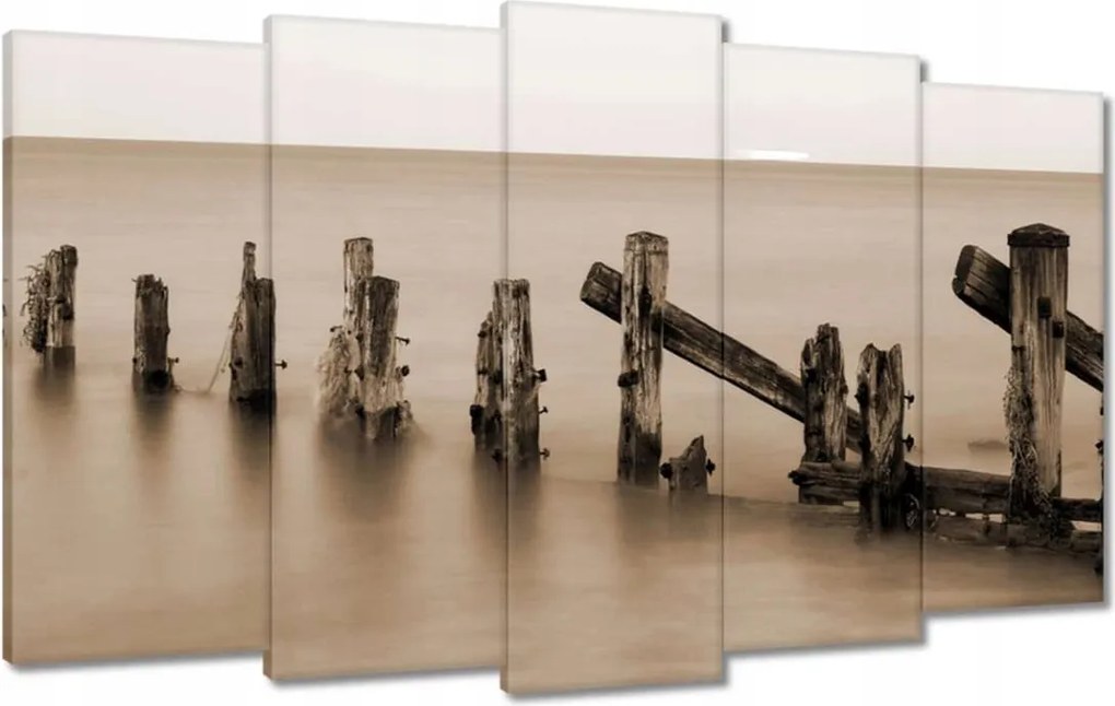 Festmények 100x60 Hullámtörő fa