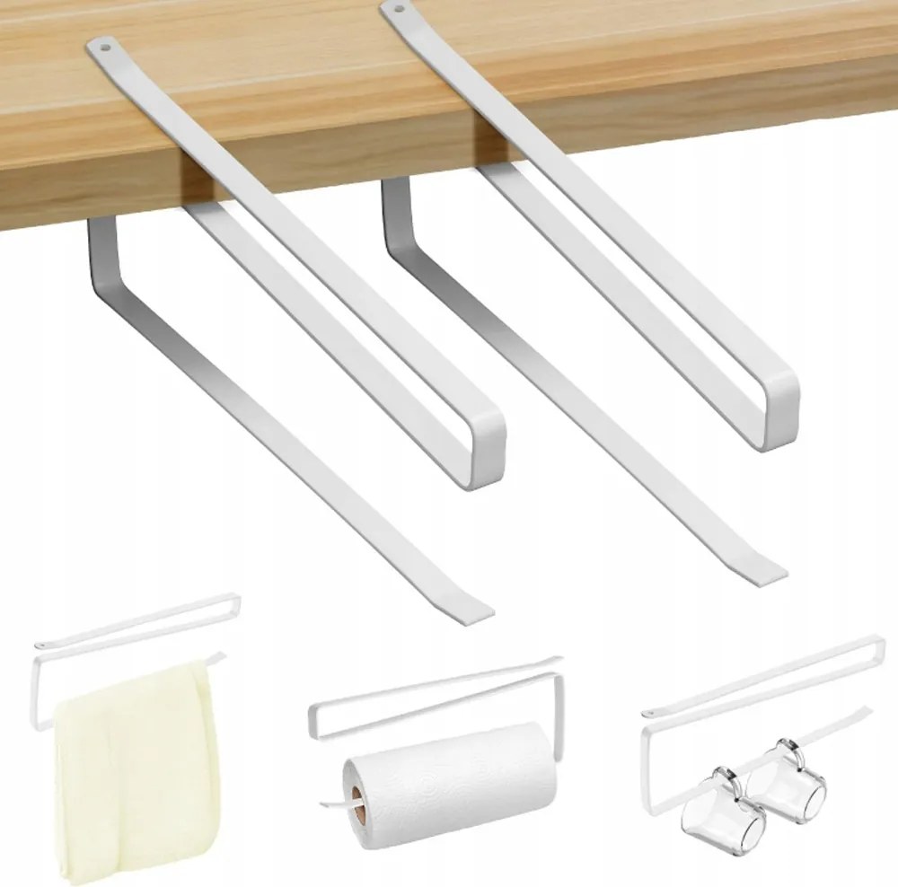 Konyhai Akasztó Fém Papírtörölköző Tartó Fehér