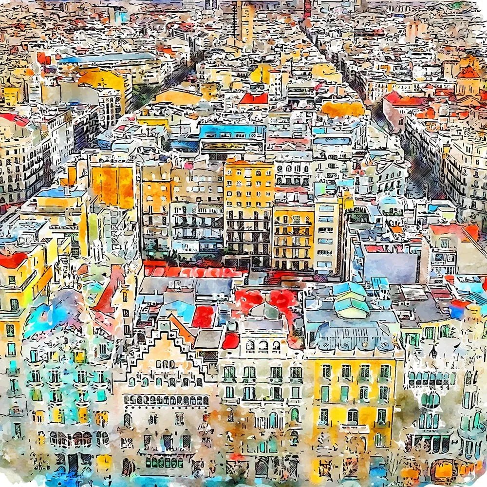 Kép 90x90 cm Barcelona – Fedkolor