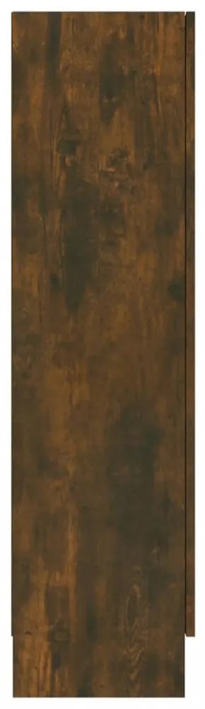 füstös tölgyszínű szerelt fa vitrinszekrény 82,5x30,5x115 cm