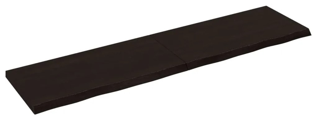 sötétbarna kezelt tömör tölgyfa fali polc 160 x 40 x (2-4) cm