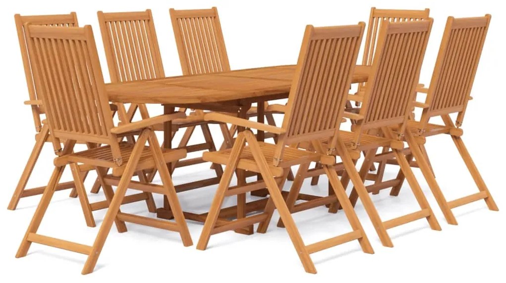 vidaXL 9 részes tömör akácfa kerti étkezőgarnitúra 160-240 cm