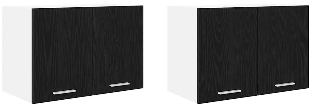 Függő szekrény Riga 2 pcs Fekete tölgy és fehér 60 x 31 x 40 cm