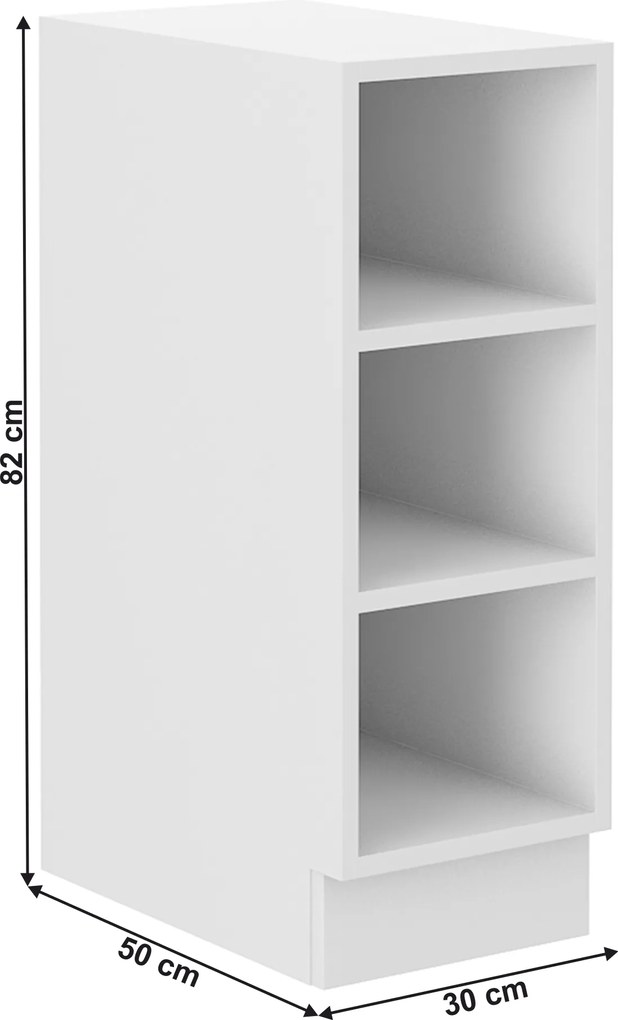 Alsó polcos szekrény, fehér, LULA 30 D OTW BB
