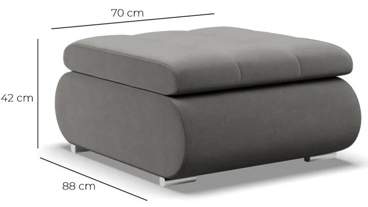 Tokio puff, bársony, világosszürke